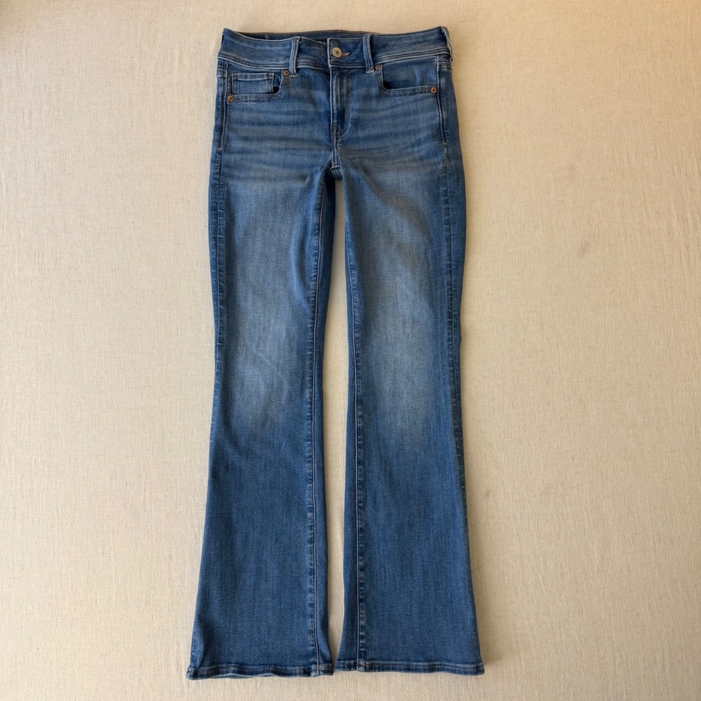 American Eagle Kick Boot Next Level Stretch Jeans Womens 4 Short Blue